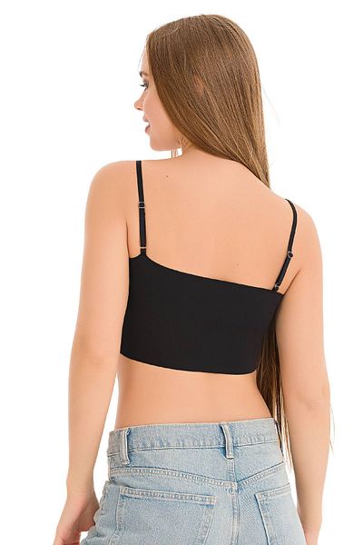 Newlilla 777 Laser Cut Crop Bustier mit verstellbaren, dünnen Trägern für Damen