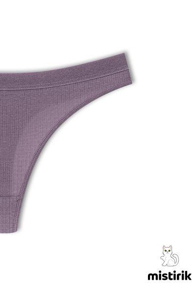 MİSTİRİK Paulo Model Ribbed Thong Slip No Marks Slip Culoare Mov