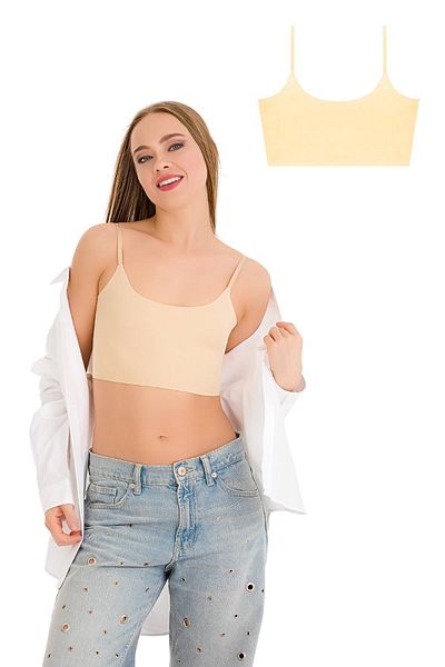 Newlilla 777 Laser Cut Crop Bustier mit verstellbaren, dünnen Trägern für Damen