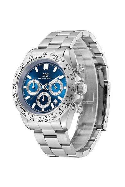Kenneth Scott Kenneth Scott Men Multi Function Blue Dial Watch - K23123-SBSL