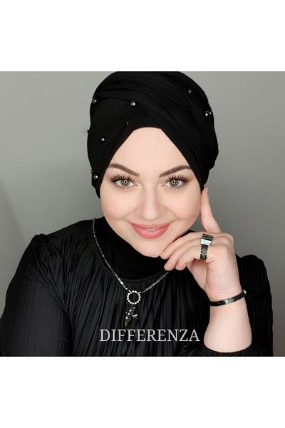 Differenza Black Pearl Tulle Bonnet