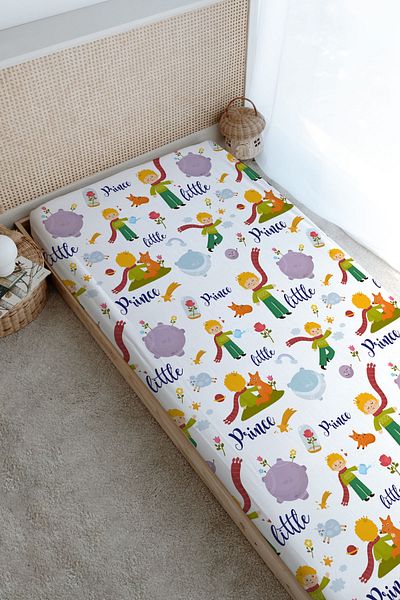 Tuğba Kuğu Printed Flat Sheet for Baby Series - the Little Prince and the Fox