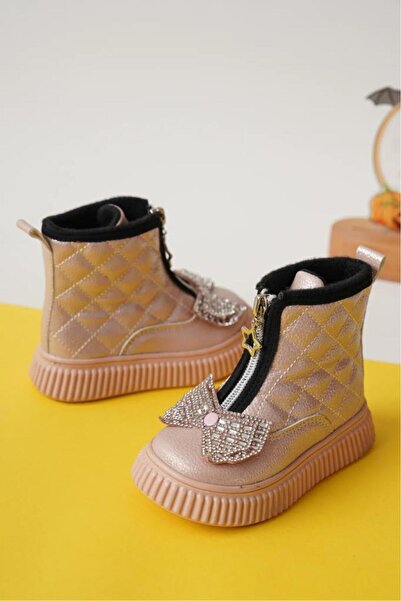 Papuçcity Arzen 03074 Kız Çocuk Bebe Fiyonklu Termal Bot