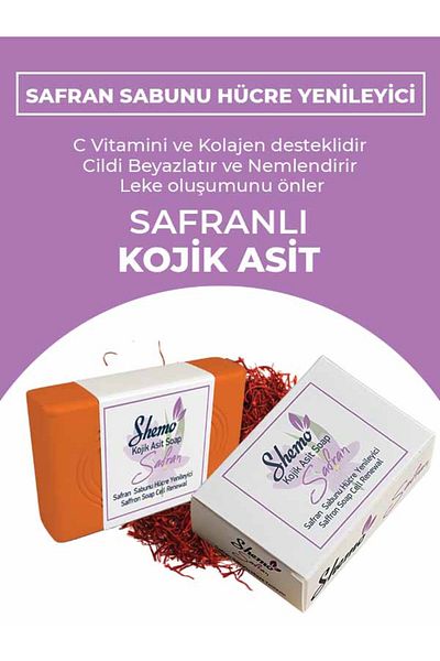 shemo 1 100% Natural Fragrance - Face and Skin Whitening, Organic Moisturizing Saffron Soap