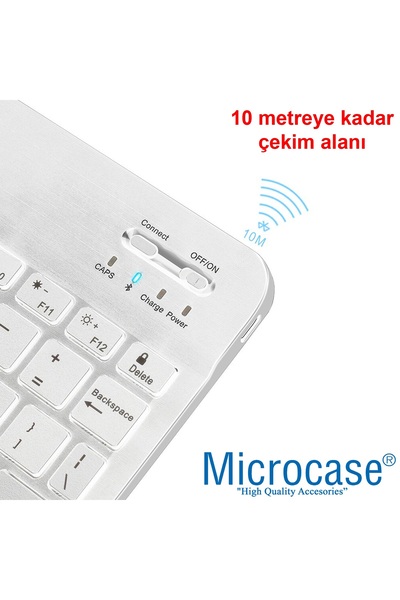 Microcase Tablet Telefonlar için RGB Işıklı Şarjlı Bluetooth Klavye + Mouse AL4884