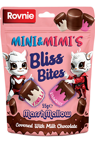 Rovnie Mini & Mimi's Bliss-Bites Sütlü Çikolata Kaplı Marshmallow 55gr