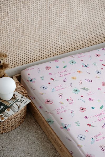 Tuğba Kuğu Printed Flat Sheet for Baby Series - Butterfly Hoop Design