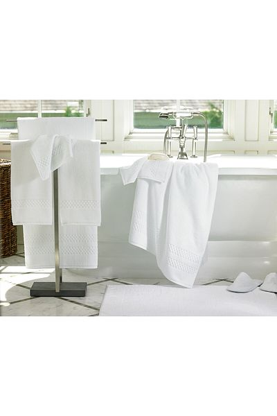 MEŞELİ TEKSTİL Premium Lux Quality - 1 Piece 1000 Gr Checkerboard Patterned Bath Towel, 90X180 King Size, 20/2 Ring Rope