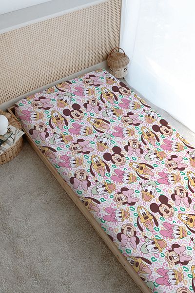 Tuğba Kuğu Printed Flat Sheet - Cartoon Series - Cute Mini Mouse and Friends Pattern