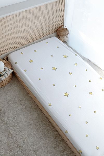Tuğba Kuğu Printed Flat Sheet - Pure Baby Series - Fox and Little Prince