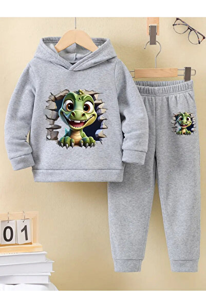 Karatopak Παιδικό κοστούμι με στάμπα δεινοσαύρων Unisex Oversize Bottom Top