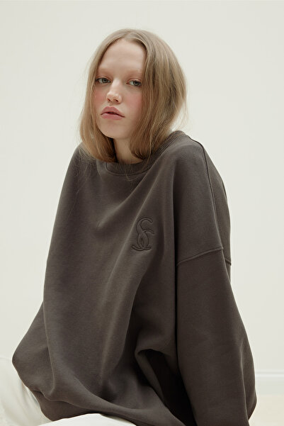 Suud Collection Brown Logo Oversize Sweat