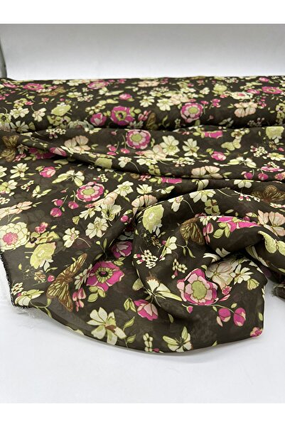 Kumaş Sevdası Desenli Şifon Kumaş  (ENİ 150 cm) İç Gösterir Elbise,Şal Vb