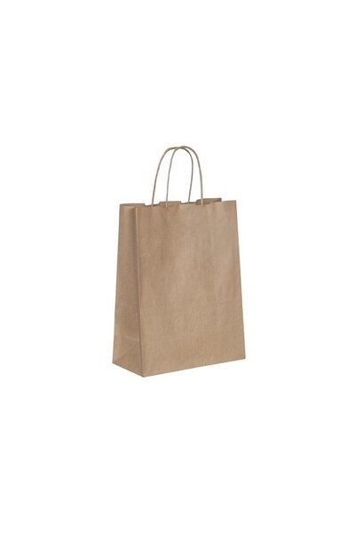 Parti Adresi Büküm Saplı Çanta 18x23x8 Cm Esmer Kraft 25'li