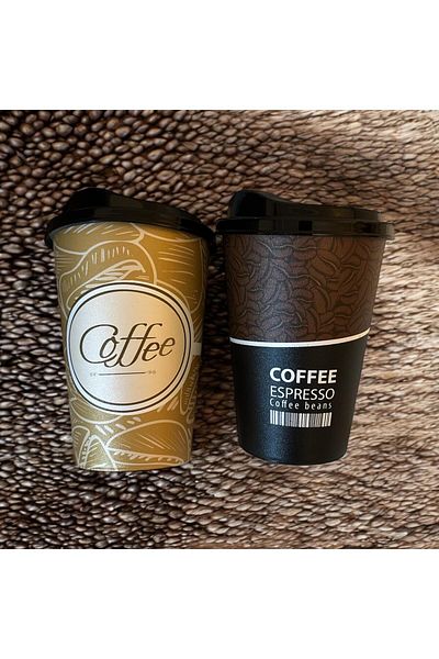 HOBBY LİFE Set of 2 500ml Plastic Coffee Cups