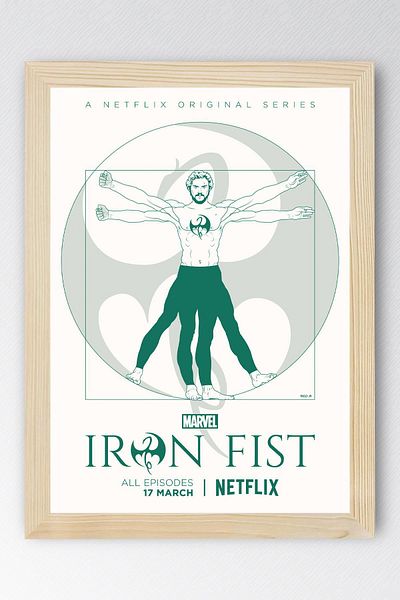 Saturn Iron Fist Framed Painting - Marvel Tv Series Poster Painting