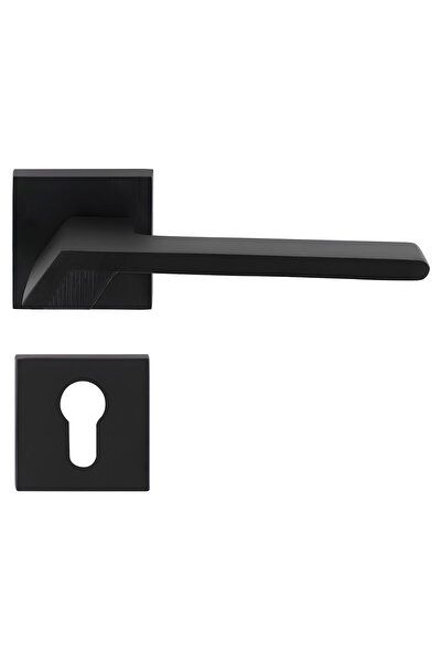 Badem10 (1 TAKIM) Güneş Yale Kapı Kolu Mat Siyah Sağa Sola Uygun Ön Arka Yale Dış Kapısı