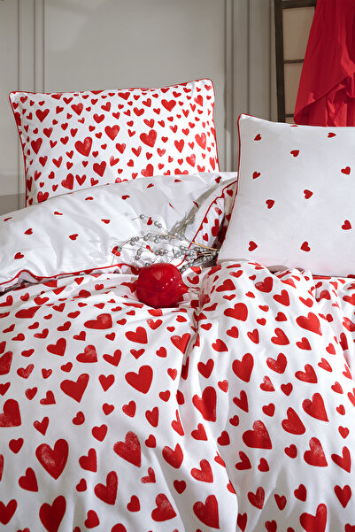 Cote Blanc Love %100 Pamuk Battal Boy Biyeli Çift Taraflı Nevresim Takımı