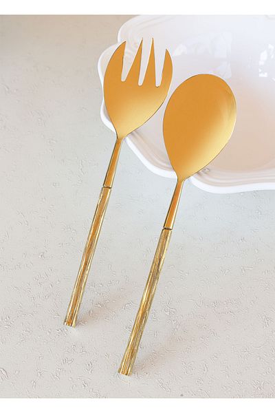 The Mia Goldy Salad Serving Set 2 Pieces
