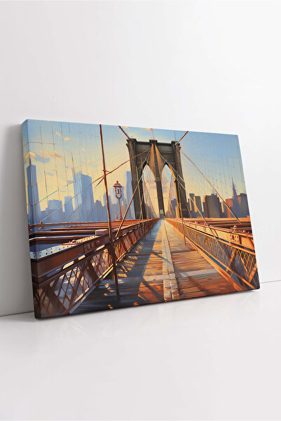 KOSS Dijital Peisajul podului Brooklyn din New York la apusul soarelui, pictu...