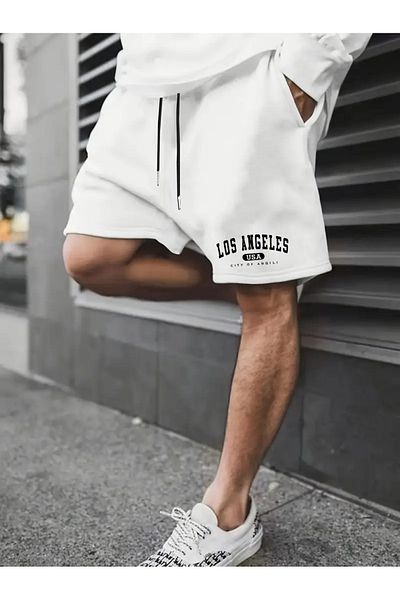 Karatopak Men's Los Angeles Printed Colorful Basic Shorts