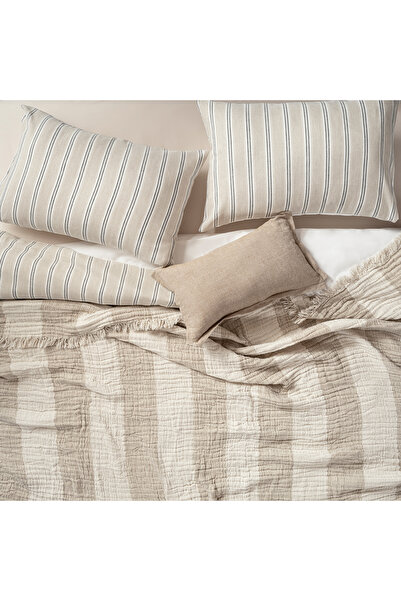 Zsa Zsa Zsu Baklan İplik Boyalı Kıng Sıze Pamuk Pamuk Keten Pike 240x220 Cm N...