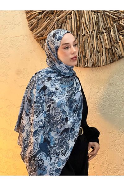 Modakaşmir Şal din bambus cu model etnic abstract