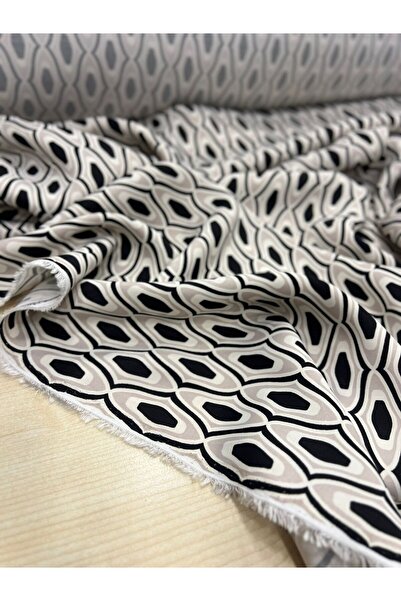 Kumaş Sevdası Desenli Floş İpek Saten (Eni 150cm) Polyester İçermez, Elbise Gömlek vb