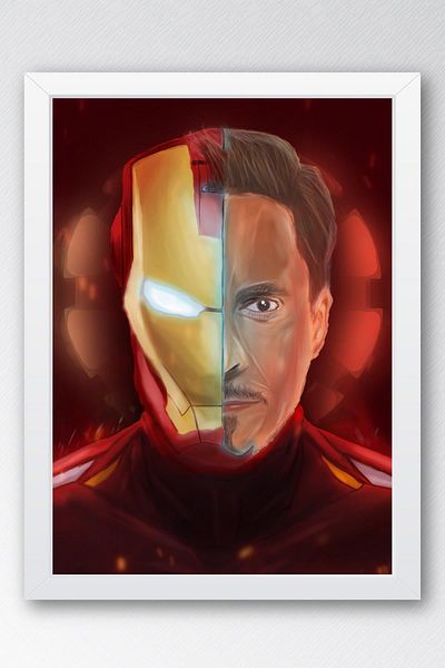 Saturn Επιτραπέζιο με κορνίζα Iron Man - Επιτραπέζια αφίσα ταινίας Iron Man Marvel