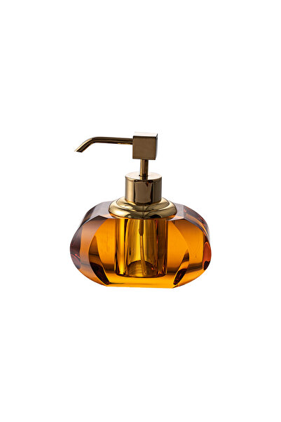 System Bathroom Accesories Cyrstal Bath Accessory Soap Dispenser Amber-Gold C...
