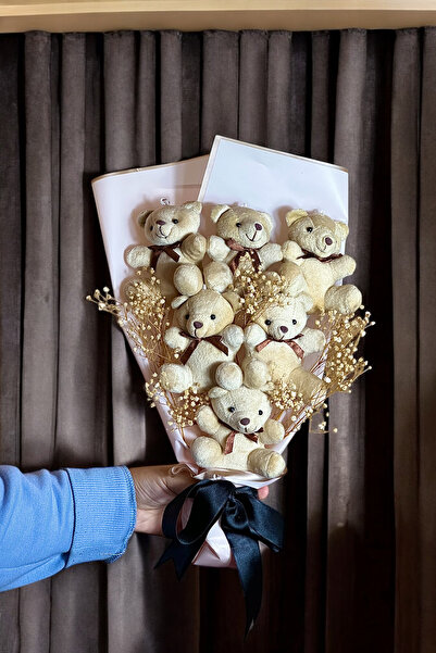 Zemtigo Büyük Boy 6'Lı Ayıcık Buketi Sevgiliye Hediye Özel Notlu Rose