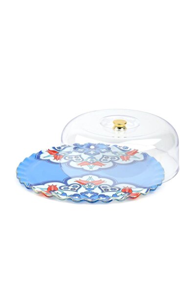 Glore Persian Altın Yaldızlı Cam Kek Fanusu