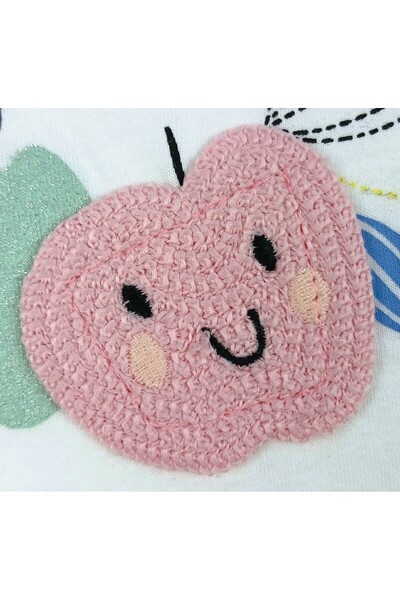 Via Girls Girl's 100% Cotton Fruit Print Ruffle Sleeve Summer Bodysuit |   3-6 Years Old Children's Clothing