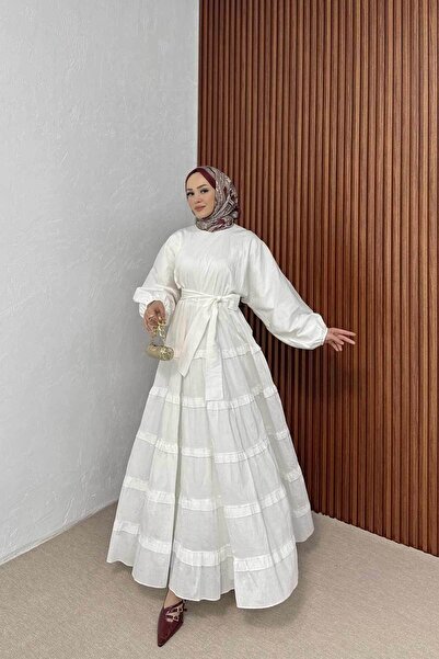 Melike Tatar Ecru Dress 3-2151-1