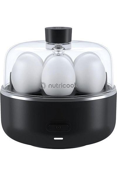 Nutricook 7pcs Electric Egg Cooker - Boiled,Poached,Scrambled Eggs, or Omellette w/ Auto Shut-Off, Black, 360W