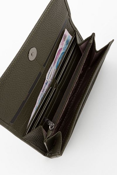 Fossil Boxed Genuine Leather Green Women's Hand Portfolio Long Wallet