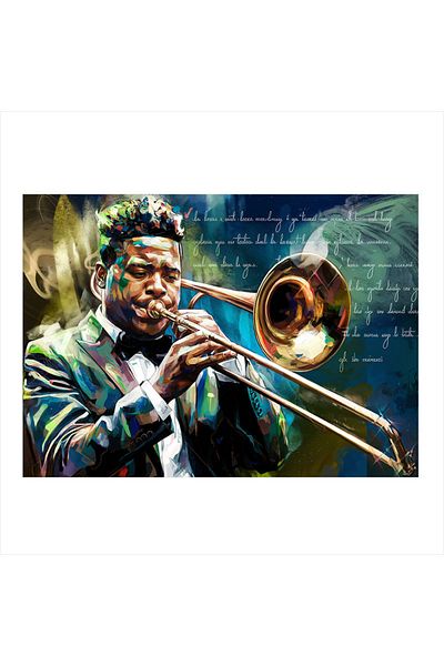 karizmart Trombone Playing Artist Mdf Table