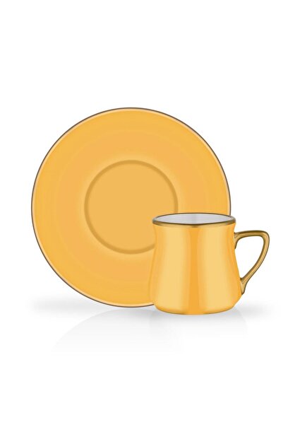 Glore Set de 6 căni de cafea turcească galbene
