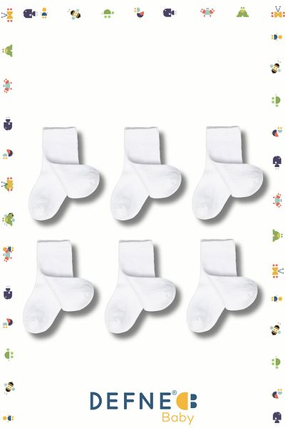 Defne Baby 12 Pairs of Cotton Girls' and Baby Socks