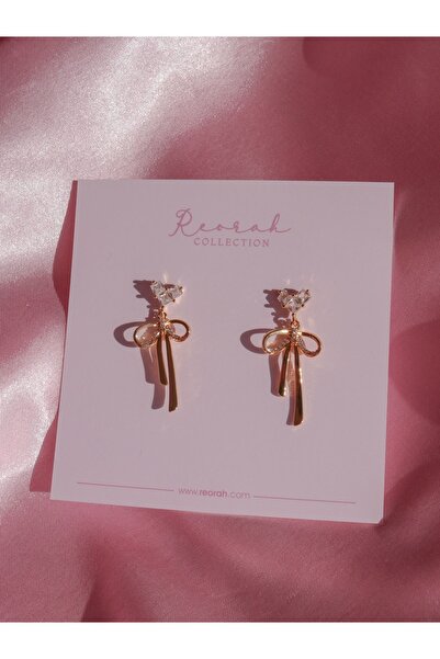 Reorah Collection Dazzling Bow Earrings - Heart Bow Earrings