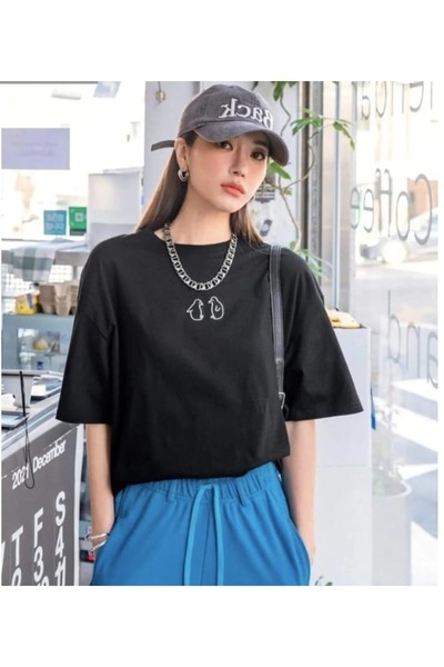 WOODROFFE Дамска тениска с минималистичен щампа на пингвин, голям размер, еже...