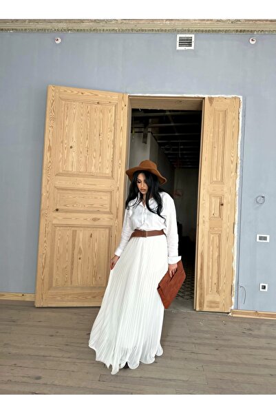 moneta boutique Γυναικεία φούστα με ελαστική μέση πλισέ σιφόν σχέδιο