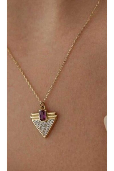 G Sport POLO Stoned Triangle Model Steel Necklace