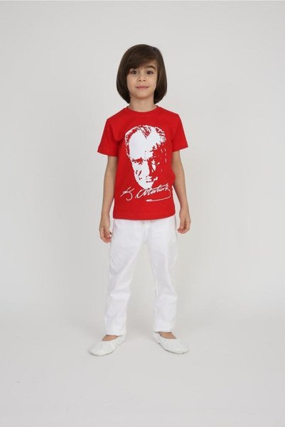 Dıgıl Kids Tricou Ataturk pentru băiat Pantaloni 23 aprilie 29 octombrie ținută de spectacol