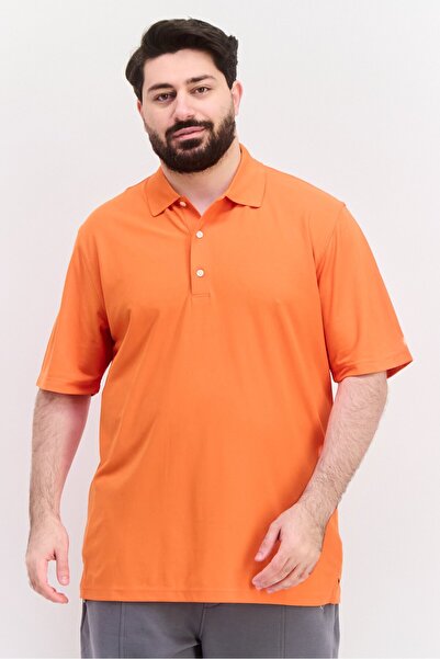 Greg Norman Men Performance Fit Short Sleeves Training Polo, Orange