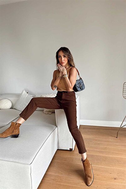 ByCukurovaFrango Vintage Soul Mom Fit - Κλασικό υφαντό παντελόνι