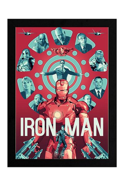 Saturn Pictură înrămată Iron Man - Poster de film Iron Man Marvel