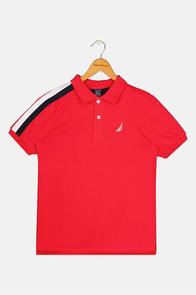 Nautica Kids Boy Embroidered Logo Polo Shirt, Red