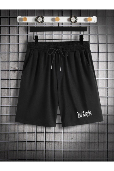 DEEPSENCE Men's Black 2-Piece Shorts T-Shirt Oval Cut Suit Los Angeles