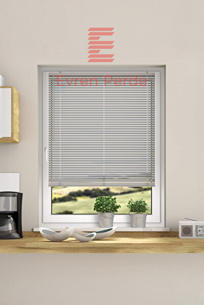 EVRN Gri Alüminyum Jaluzi Perde (25 MM)